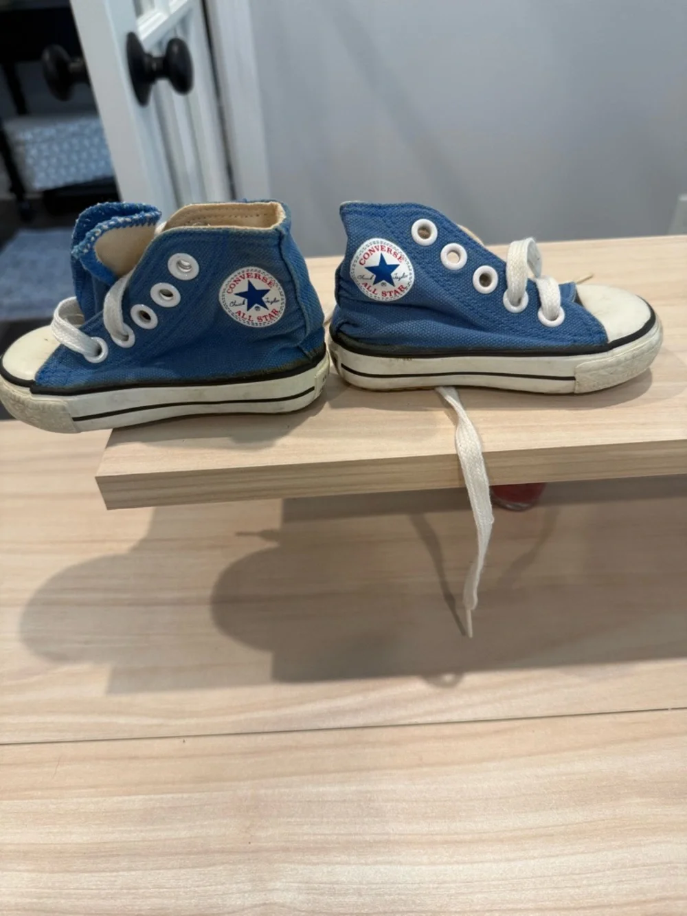 Converse Blue Canvas Kids Lace-Up Sneakers with White Laces